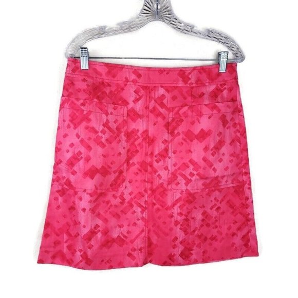 W by Worth Skirt Womens Size S Red/Pink Print Patch Pocket Stretch‎ Mini - Picture 1 of 11